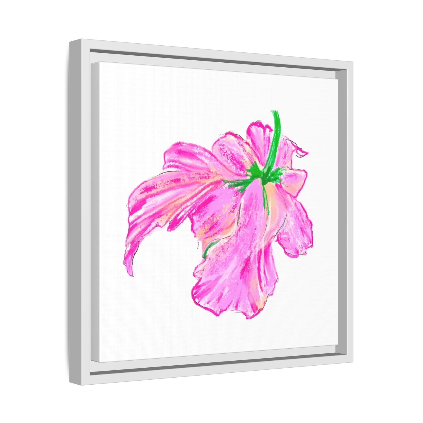 Dancing Tulips Matte Canvas, Framed (Multi-color) Pink