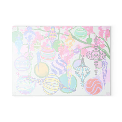 Glass Cutting Board Christmas Celebration