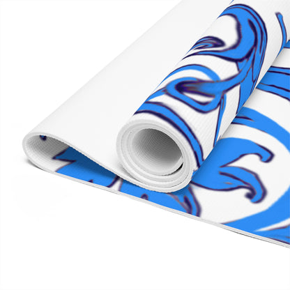 Foam Yoga Mats Scrollwork Blue