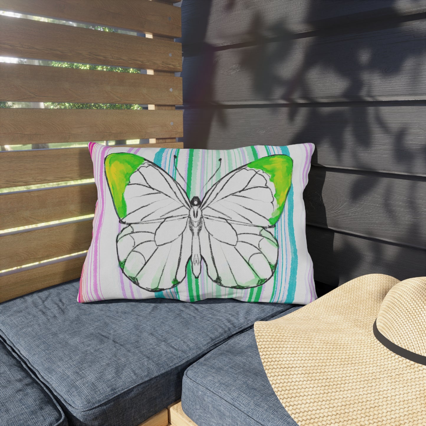Copy of  Pillows Outdoor Watercolor Butterfly Whimsy