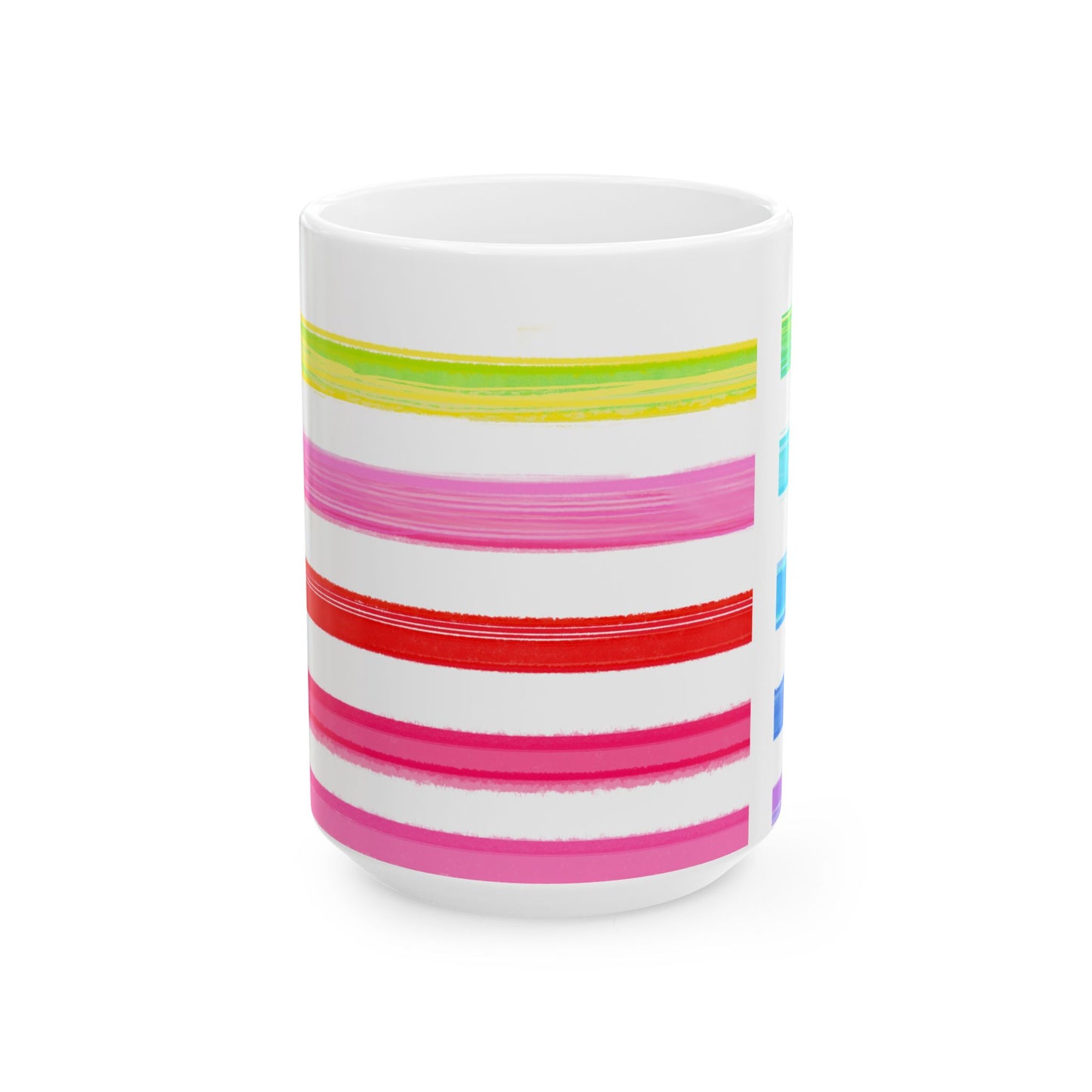 Mugs Watercolor Stripes Crayon Box Ceramic  Multi-color
