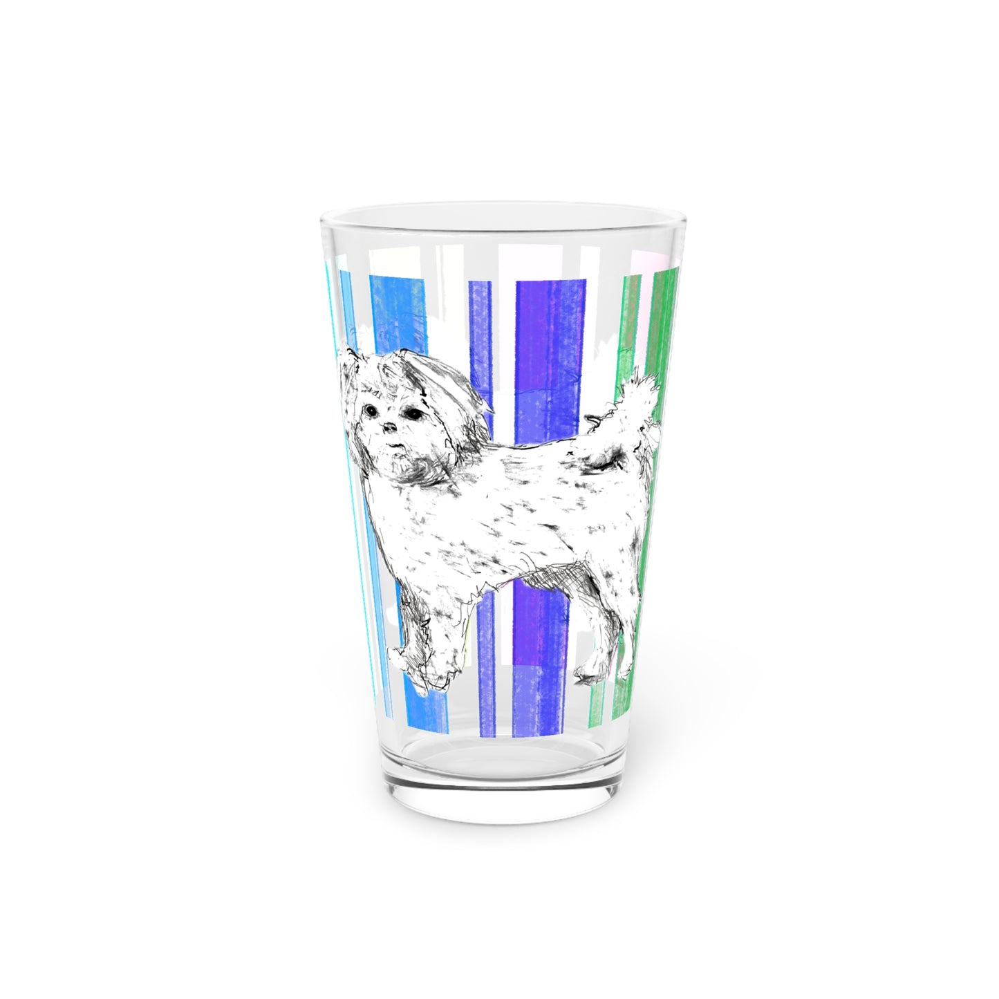 Dogi Fun Pint Glass, 16oz Shih Tzu