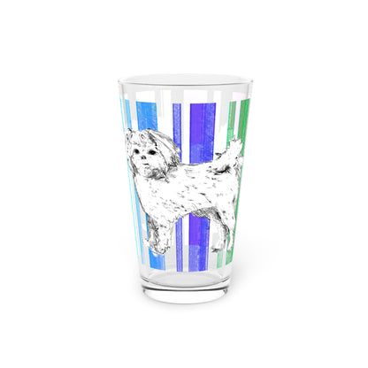 Dogi Fun Pint Glass, 16oz Shih Tzu