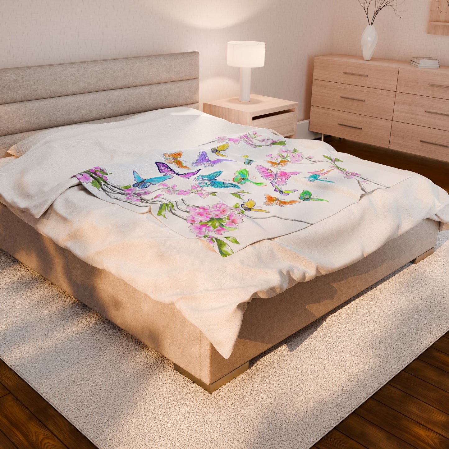Blossom Glide Velveteen Plush Blanket