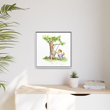 Kitty Fun Matte Canvas Framed