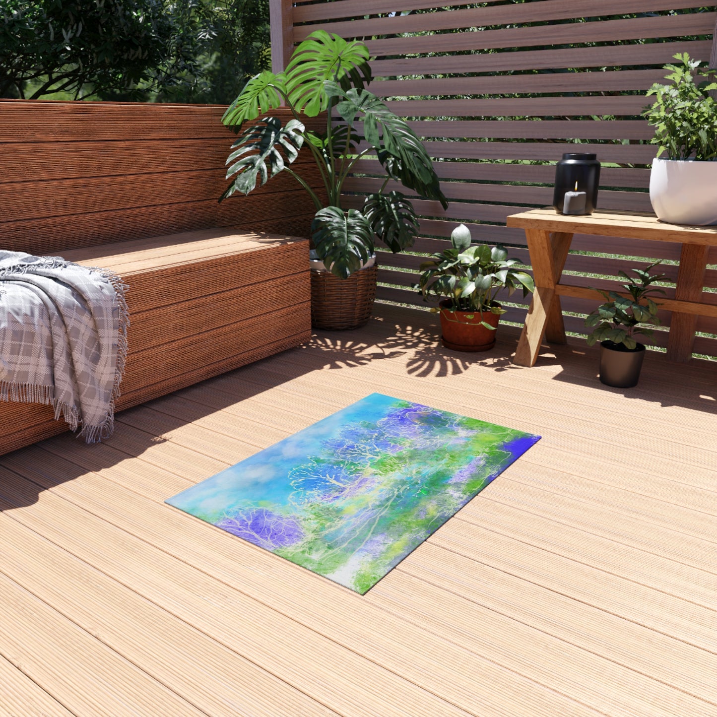 Rugs Indoor/Outdoor Quiet in Blue