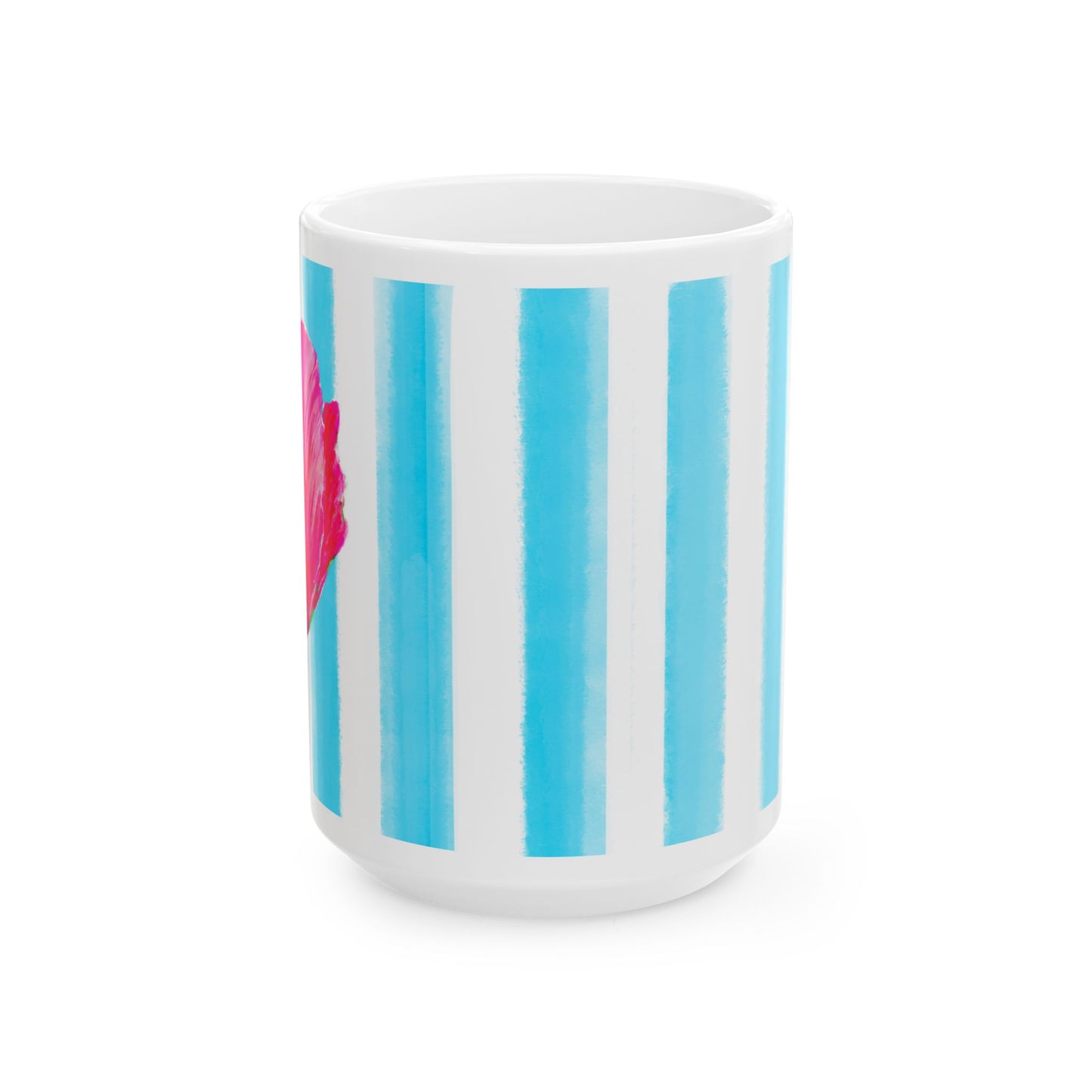 Dancing Tulips Mug Aqua Raspberry