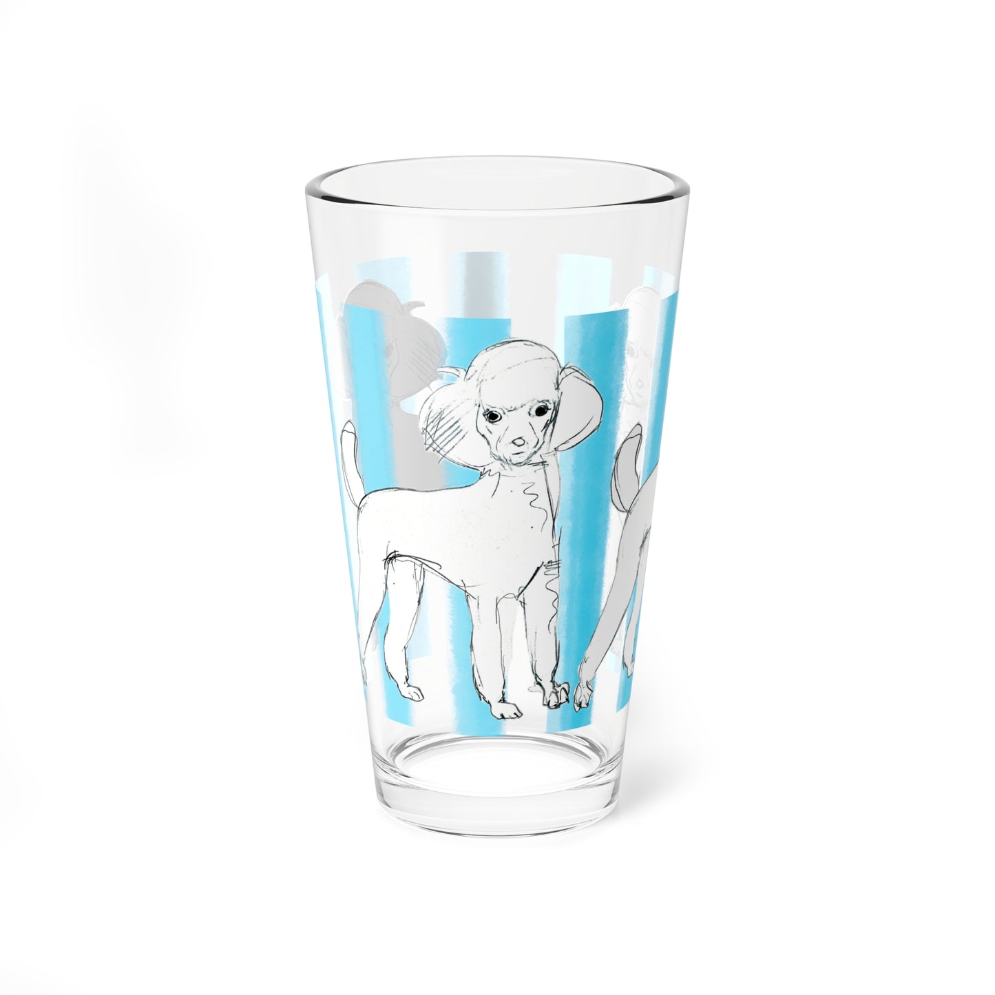 Dogi Fun Pint Glass, 16oz Poodle