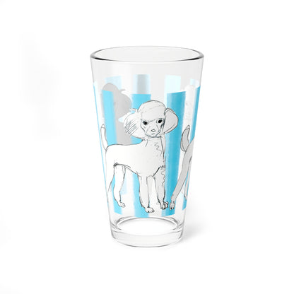 Dogi Fun Pint Glass, 16oz Poodle
