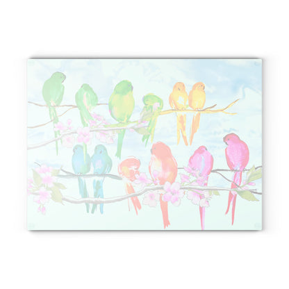 Glass Cutting Boards Birds on a Cherry Branch