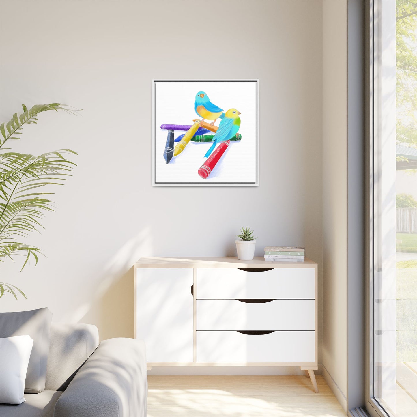 Jolly Birds Matte Canvas Framed