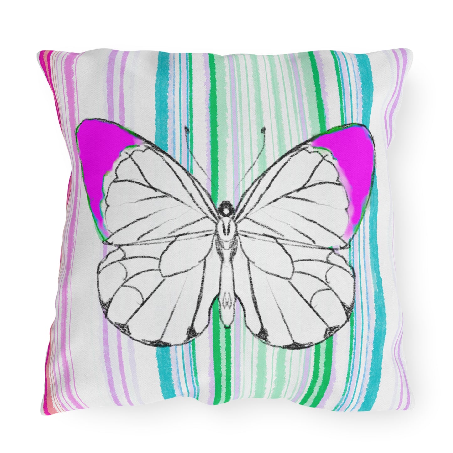 Pillows Outdoor Watercolor Butterfly Whimsy