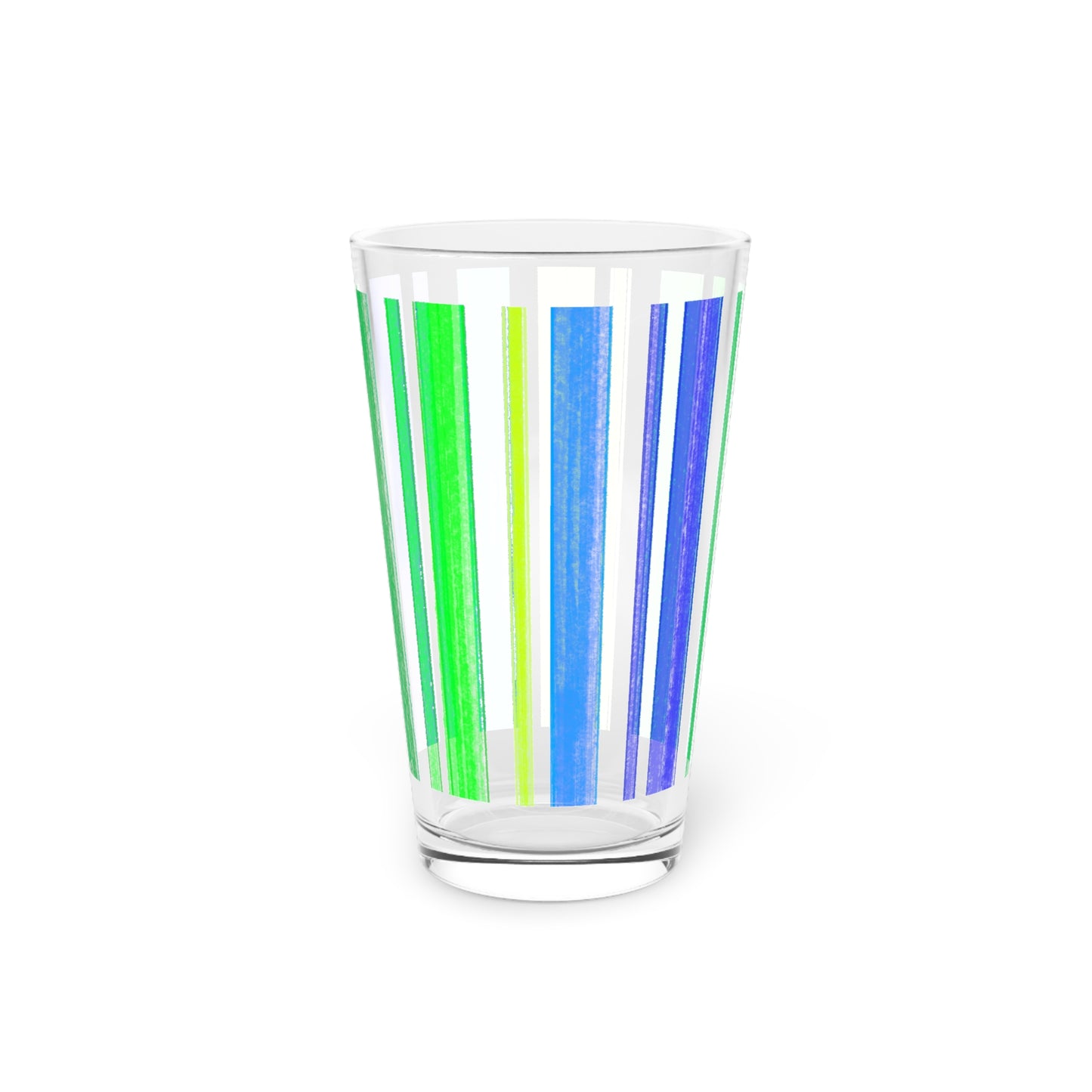 Butterfly Flutterstripe  Pint Glass, 16oz, Blue, Green