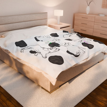 Dogi Fun Velveteen Plush Blanket Bulldogs