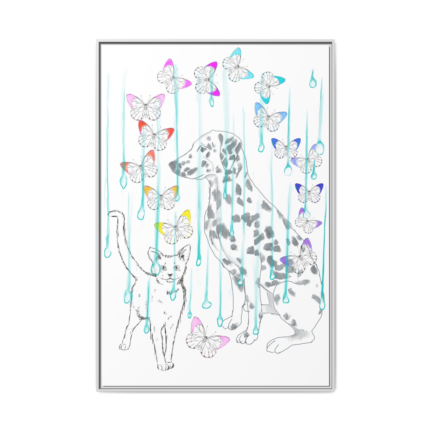 Butterfly Chroma Rain and Shine Matte Canvas, Framed (White)
