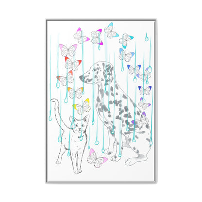 Butterfly Chroma Rain and Shine Matte Canvas, Framed (White)