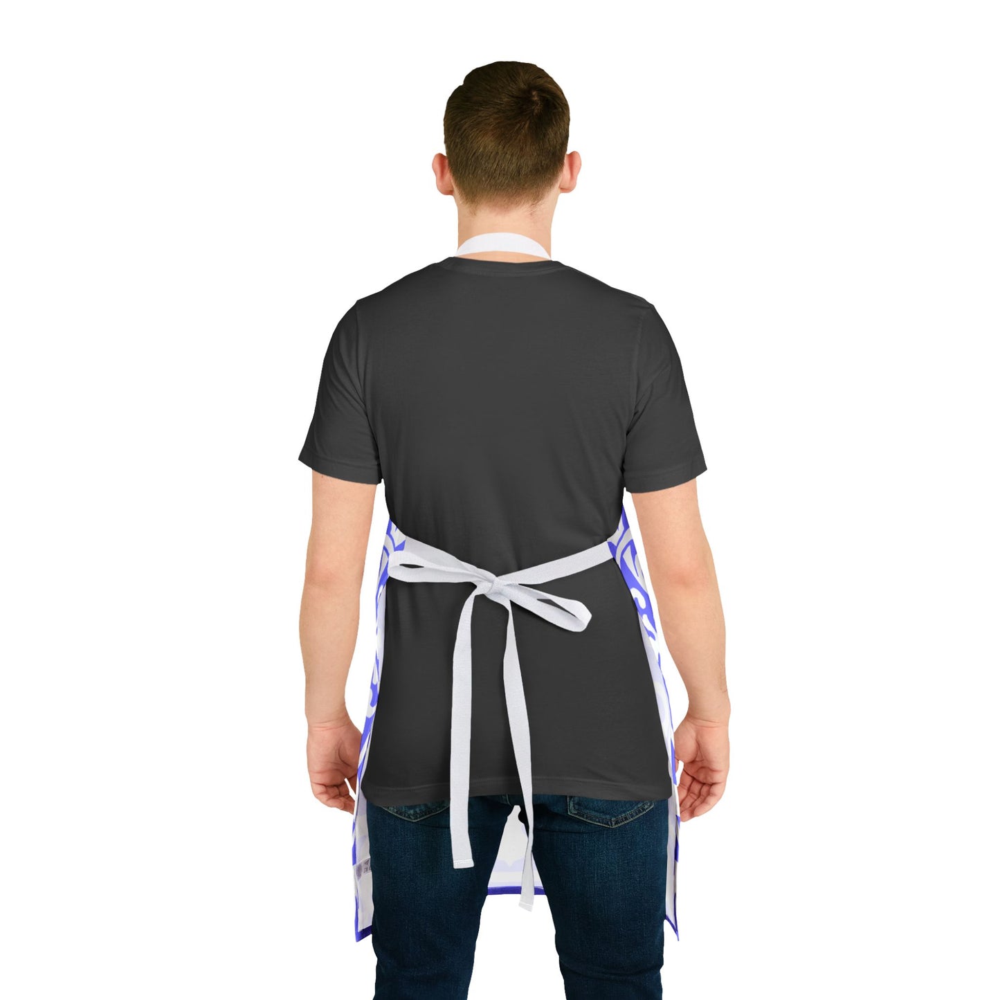 Scrollwork Apron Blue