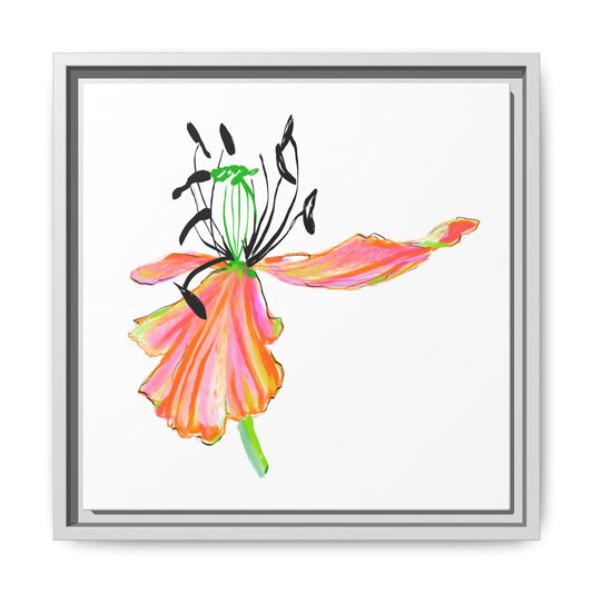 Dancing Tulips Matte Canvas, Framed (Multi-color) Orange