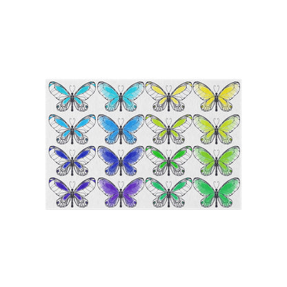 Indoor/Outdoor Rug Watercolor Butterflies 48"x 72"