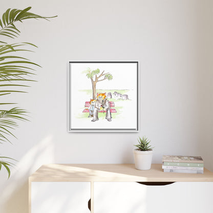 Kitty Fun Matte Canvas Framed