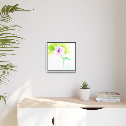 Zinnia Color Splash Matte Canvas Yellow Framed