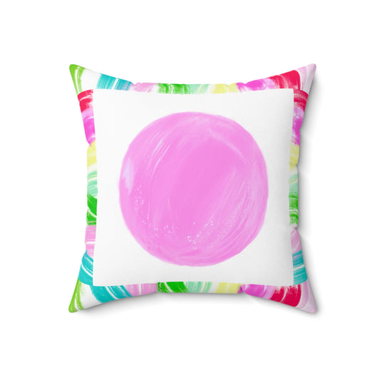 Mega Dot Polyester Square Pillow Birds