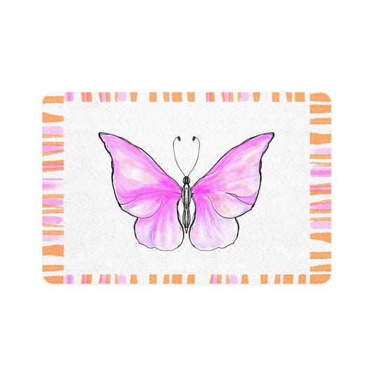 Pet Food Mat Rainbow Stripe Butterfly