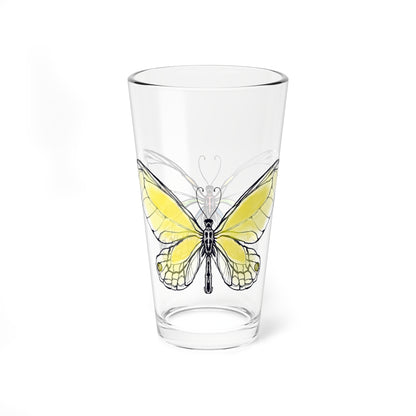 Mixing Glass, 16oz Butterfly Colorful Watercolor
