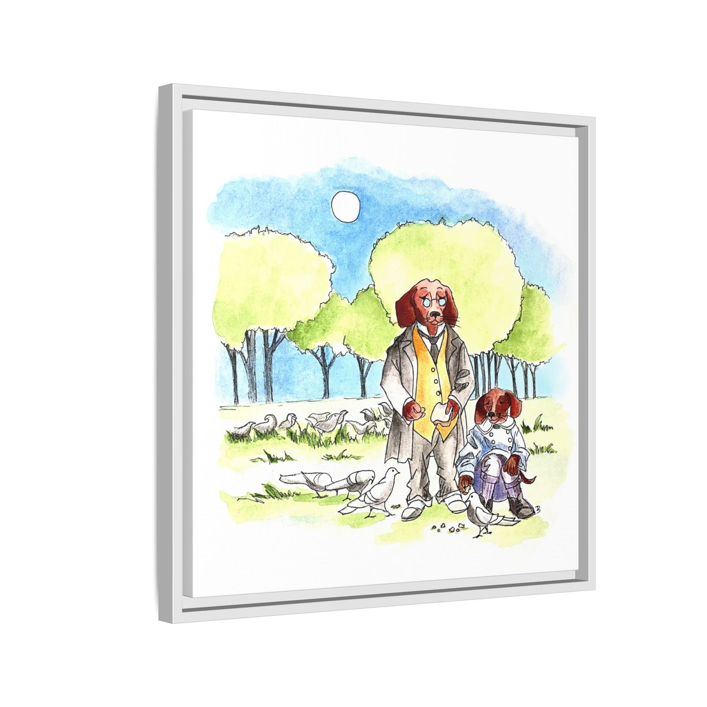Dogi Fun Matte Canvas Framed