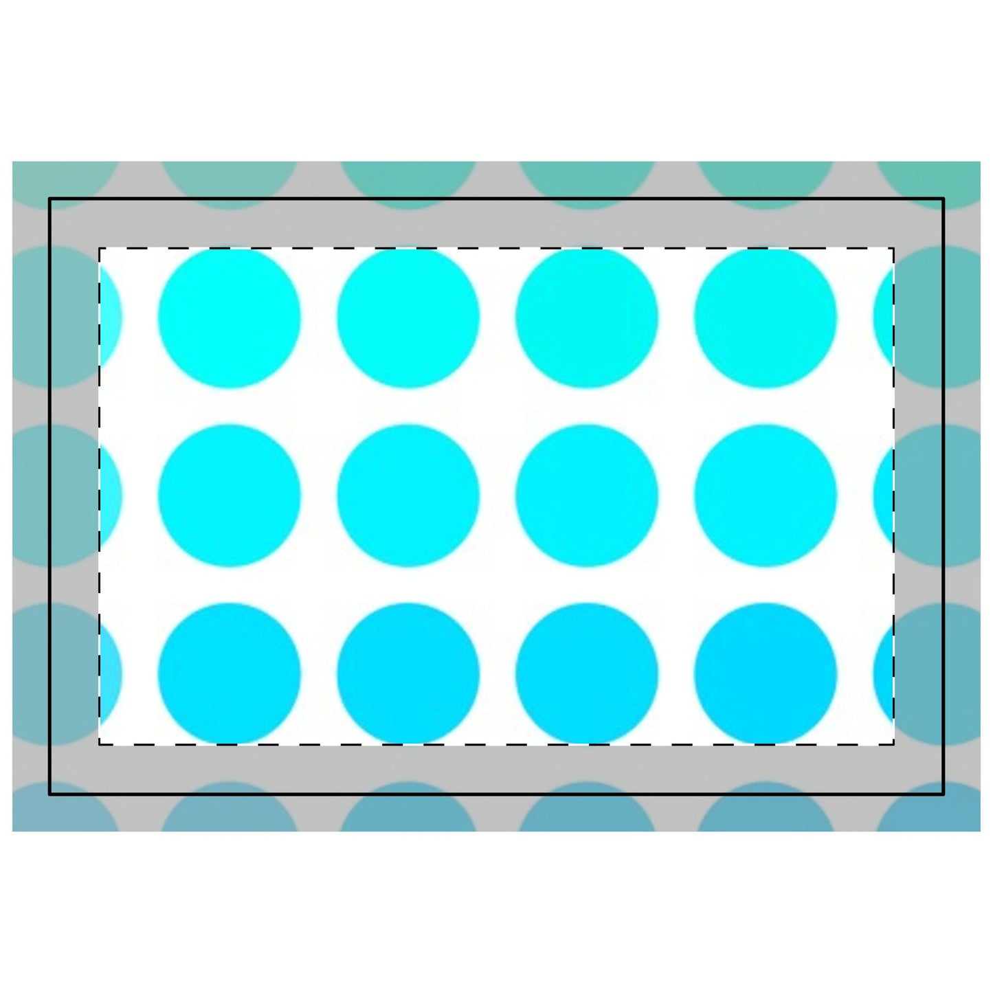Polka Dot Joy  Poly Quilted Placemat, Aqua/Blue, Bright White Fabric Background