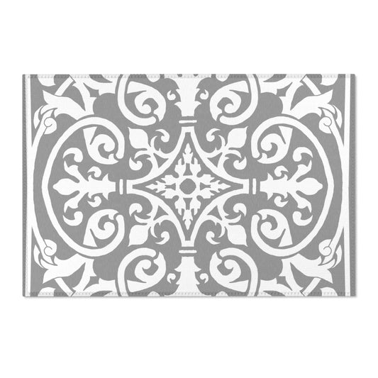 Scrollwork Indoor/Outdoor Rug Gray