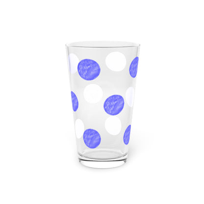Polka Dot in Royal Blue,  Pint Glass, 16oz