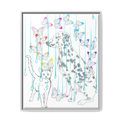 Butterfly Chroma Rain and Shine Matte Canvas, Framed (White)