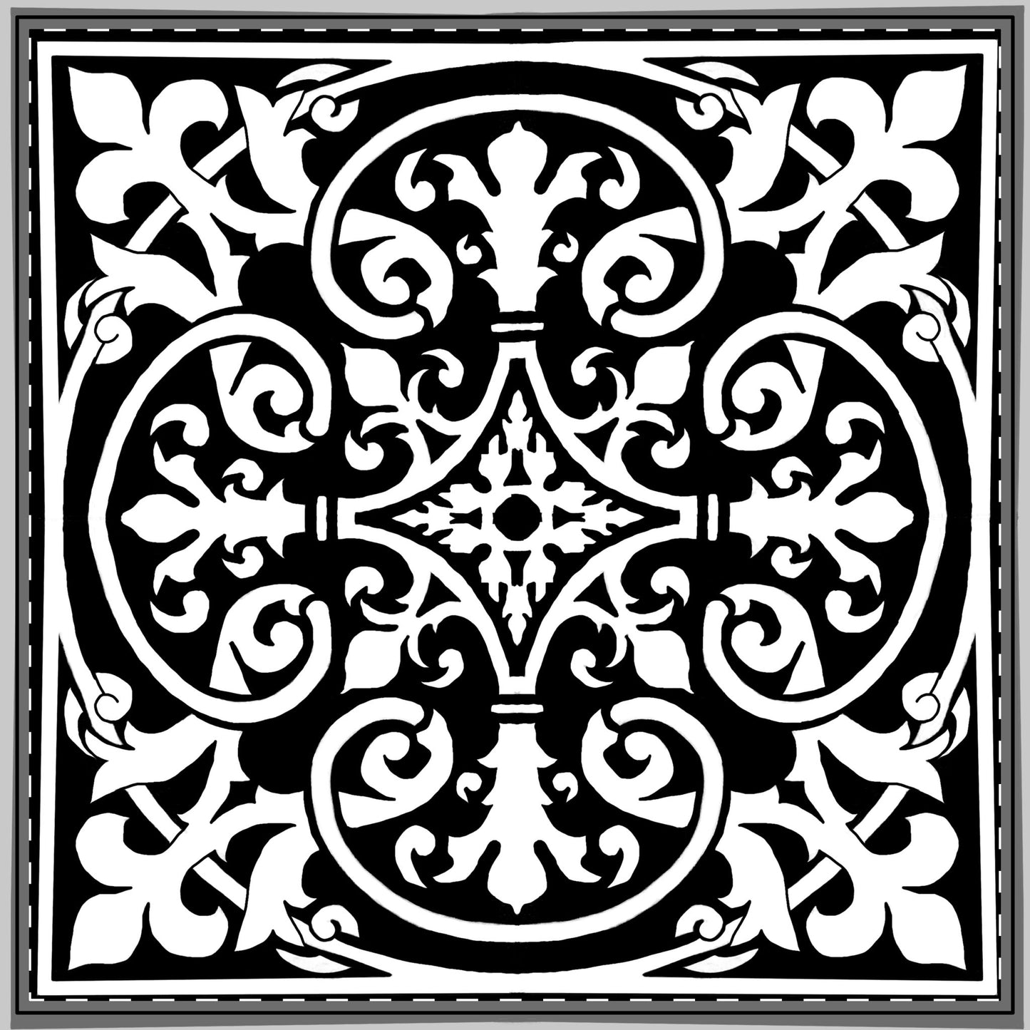 Scrollwork Tablecloths Black