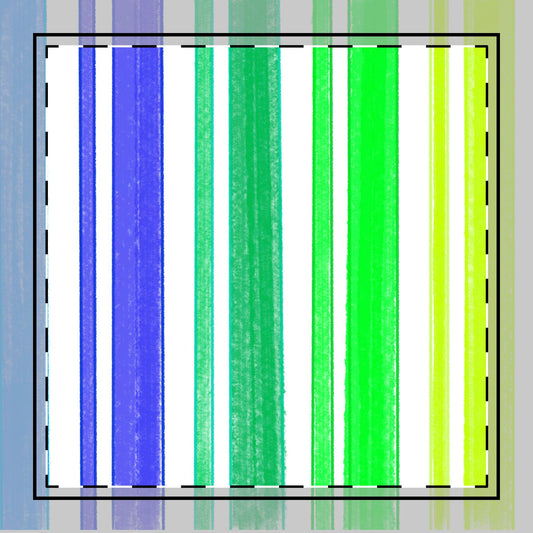 Butterfly Flutterstripe Poly Twill Napkin, Blue/Green, Fabric Background Bright White