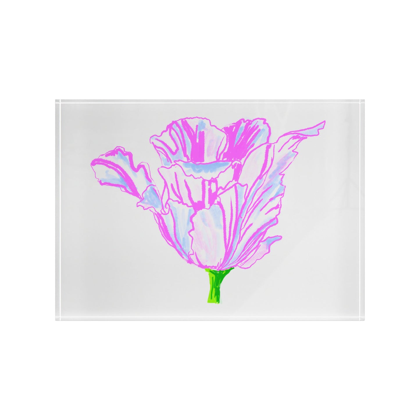 Dancing Tulips Acrylic Art Block Pink