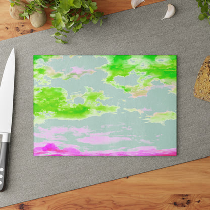 Glass Cutting Board Watercolor Landscape