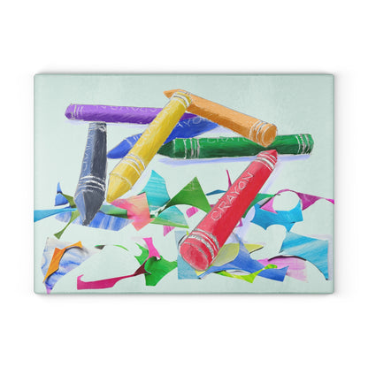 Glass Cutting Board Crayon Cut-Up