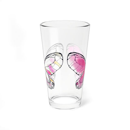 Mixing Glass, 16oz Butterfly Colorful Watercolor