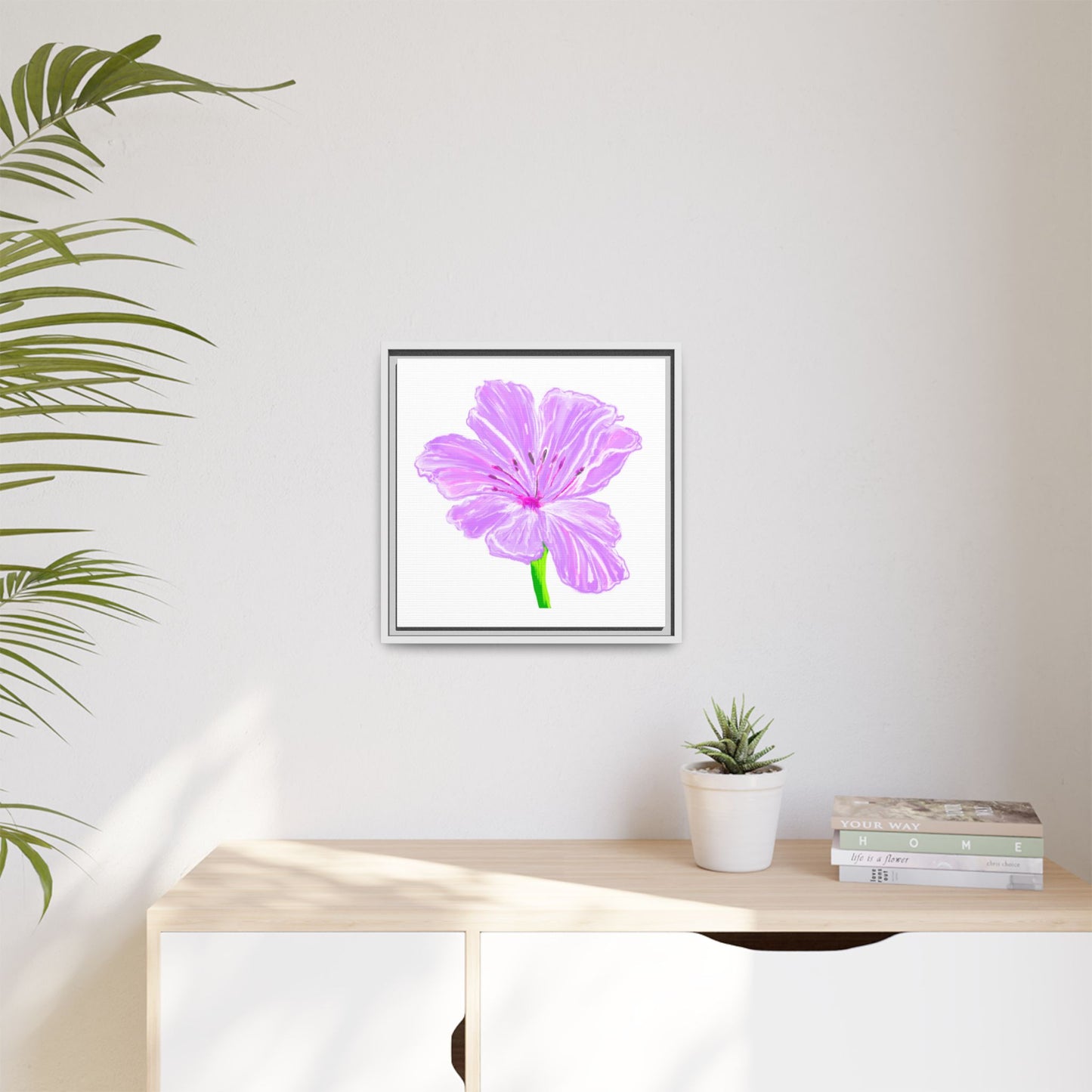 Dancing Tulips Matte Canvas, Framed Lilac