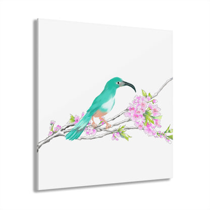 Jolly Birds Acrylic Prints (French Cleat Hanging) blue green