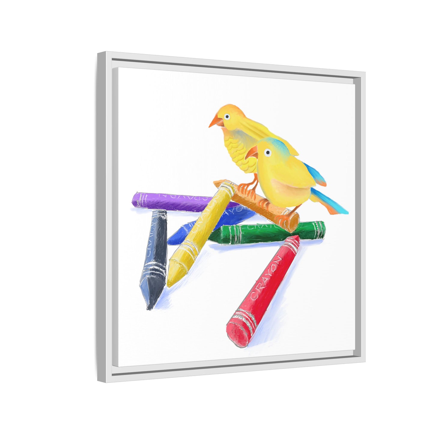 Jolly Birds Matte Canvas Framed
