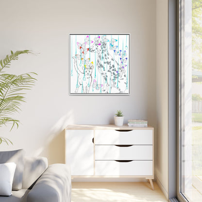 Butterfly Chroma Rain and Shine Matte Canvas, Framed (White)