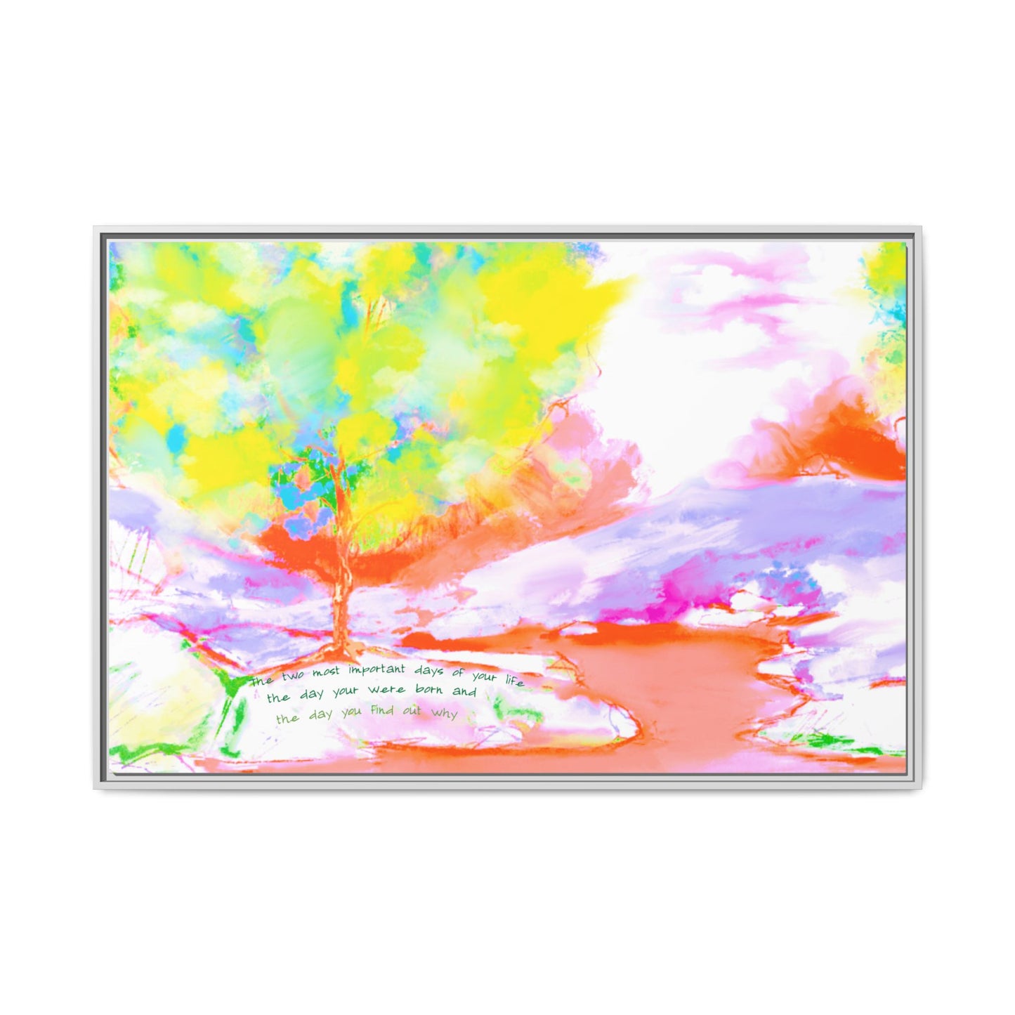 Inspirational Landscapes  Matte Canvas, Framed (Multi-color) Mark Twain Quote