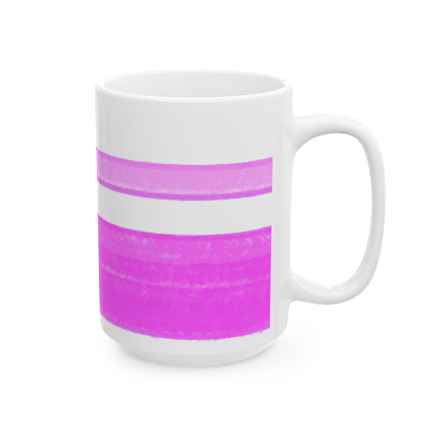 Mega Stripe Kitty Butterfly Flutter Ceramic Mug Purplish Pink