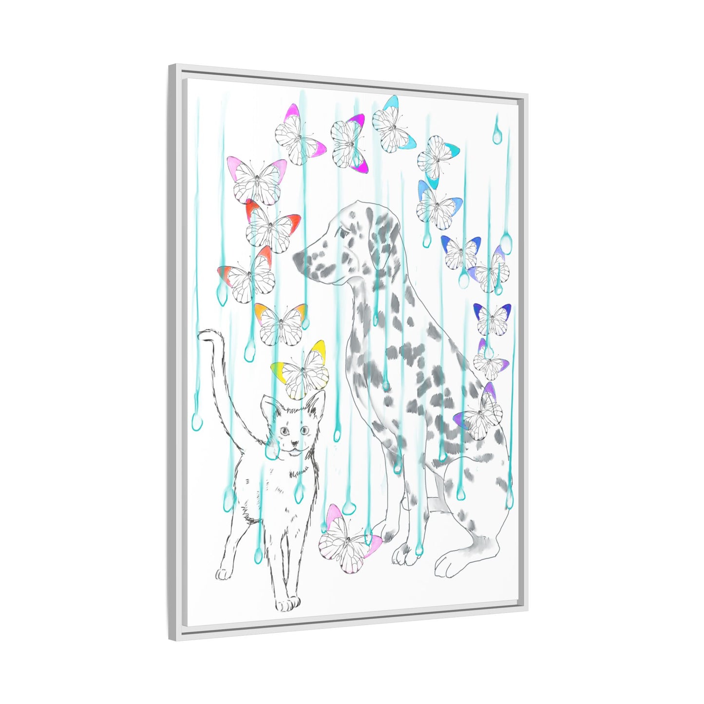 Butterfly Chroma Rain and Shine Matte Canvas, Framed (White)