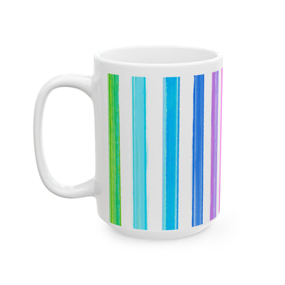 Watercolor Stripes Ceramic Mug Multi-color