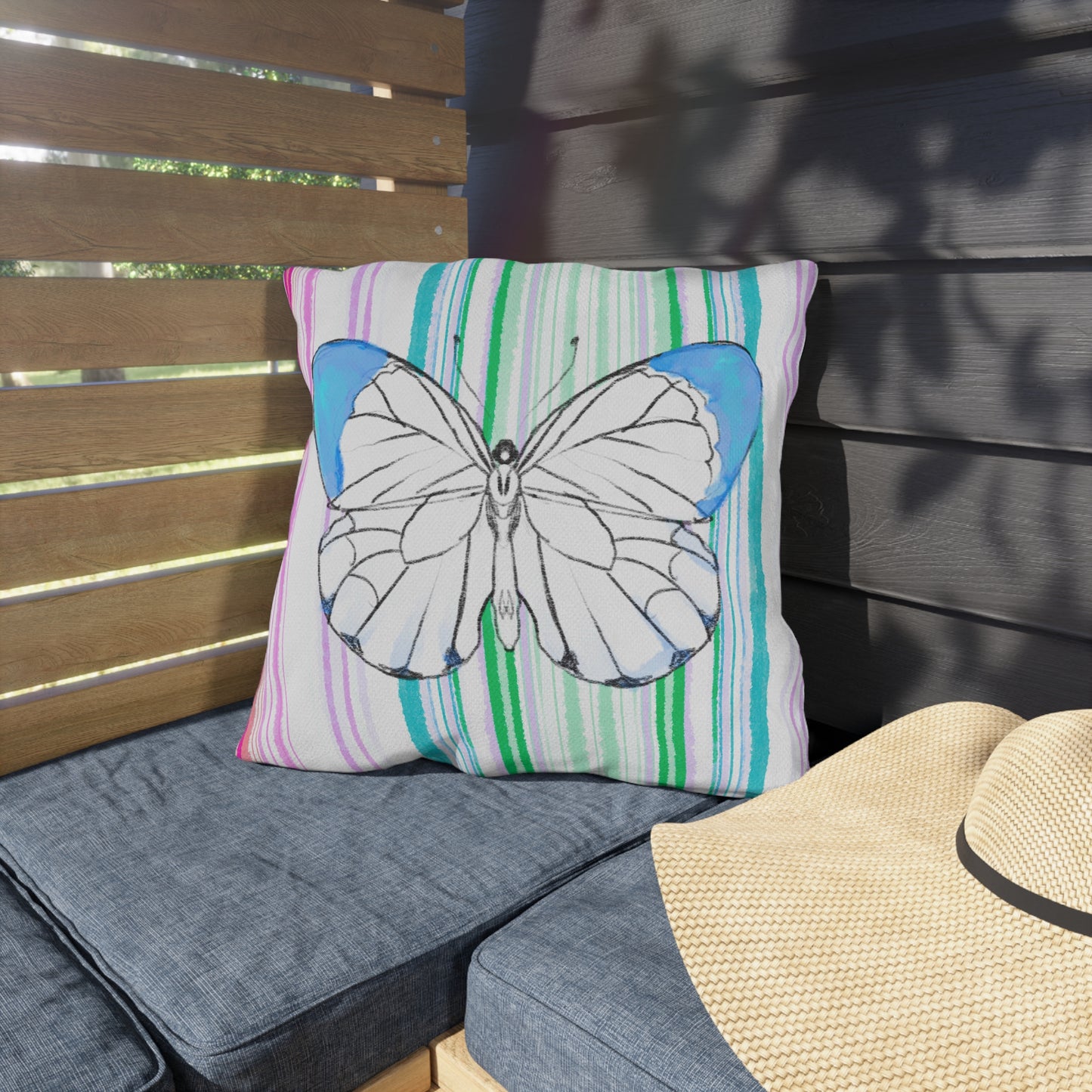 Pillows Outdoor Watercolor Butterfly Whimsy