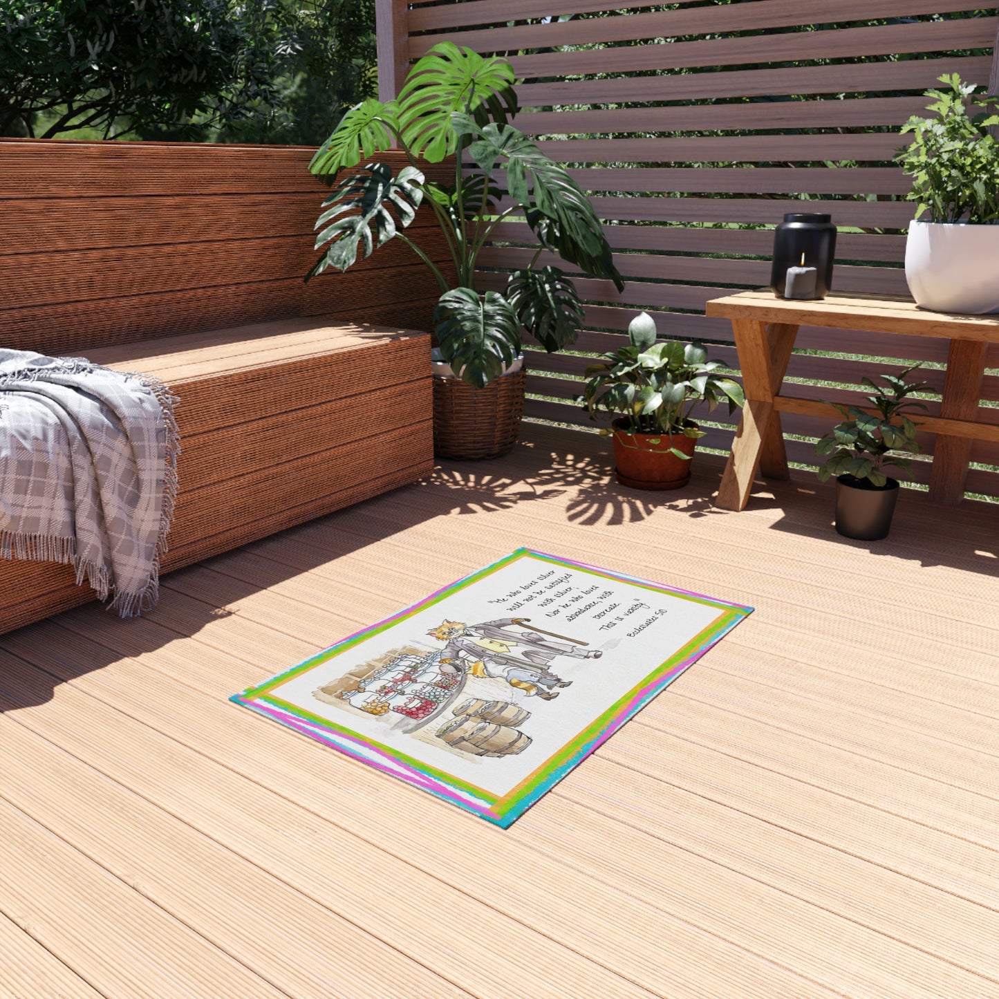 Kitty Fun Indoor/Outdoor Rug Inspirational quote