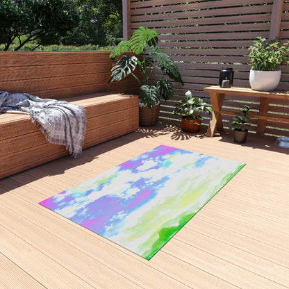 Joyful Landscapes Indoor/Outdoor Rug, Lavender and Blue Lavender, Non-Slip